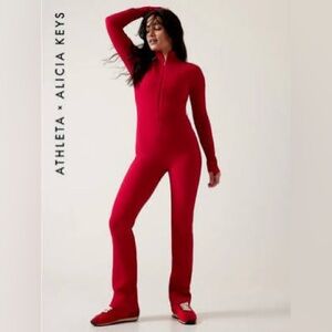 Athleta Alicia Keys Red Jumpsuit Size M